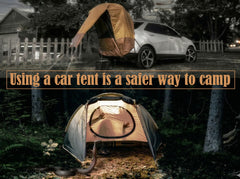 HASIKA SUV Tailgate Tent privacy flap creates a quiet changing or relaxing space.