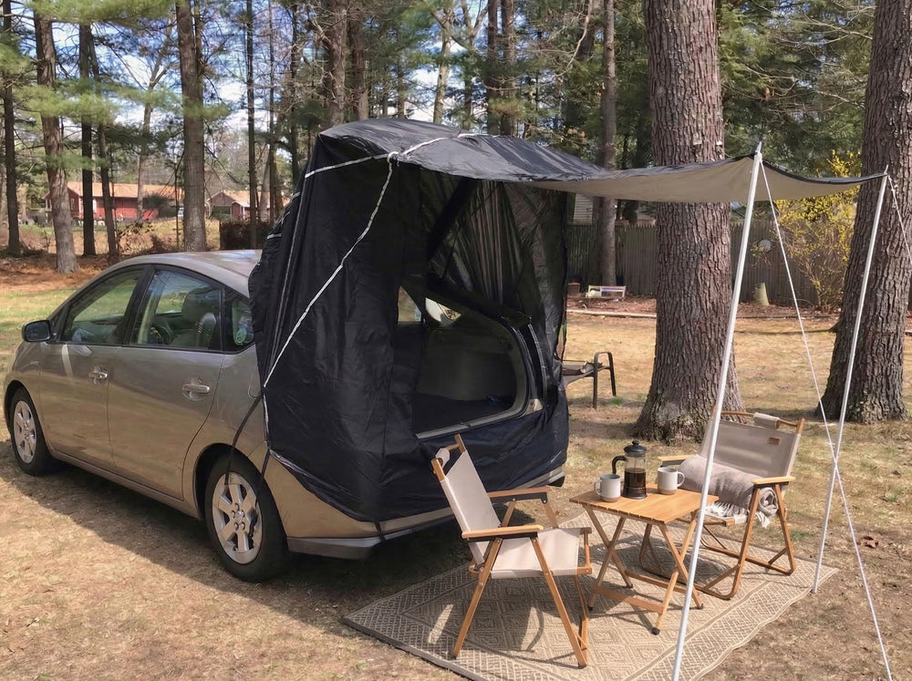 HASIKA SUV Tailgate Tent offers 110+ sq ft shade for outdoor lounging.