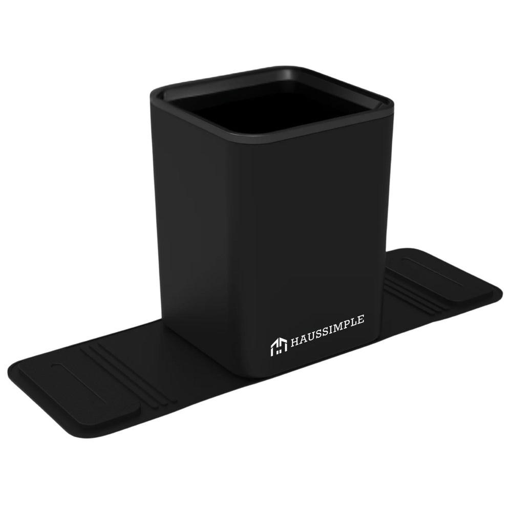 HAUSSIMPLE car trash can with stability base flap keeps waste steady on bumps.