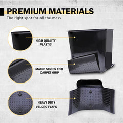 HAUSSIMPLE trash bin attached to fabric mats with Magic Strip.