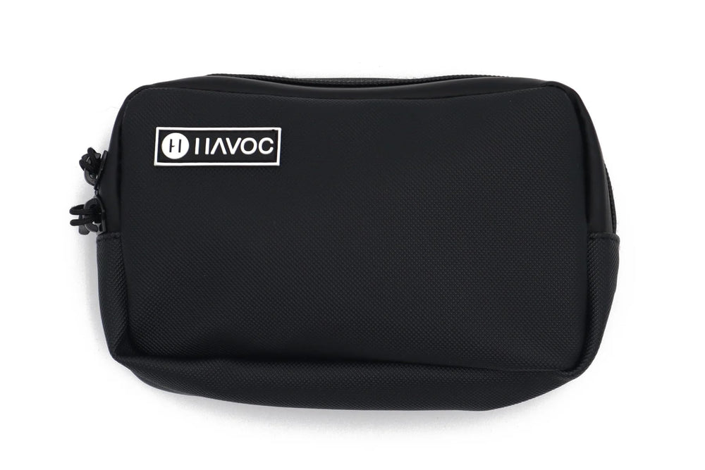 Havoc Racing Bar Bag on handlebars shows universal fit for quick access.