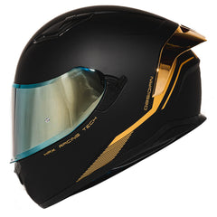 HAX Obsidian full-face dual visor helmet front view for confident daytime rides.