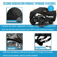 HAYCOVER ATV cover shows waterproof Oxford fabric for durable outdoor protection.