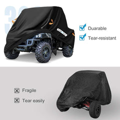 HAYCOVER UTV cover featuring ties and bands for secure attachment.