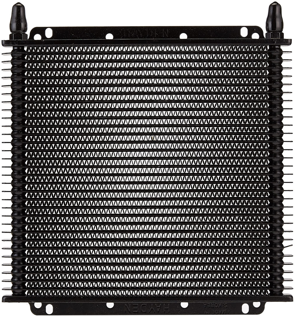 Hayden 689 transmission cooler front view highlights sturdy, space-saving design.