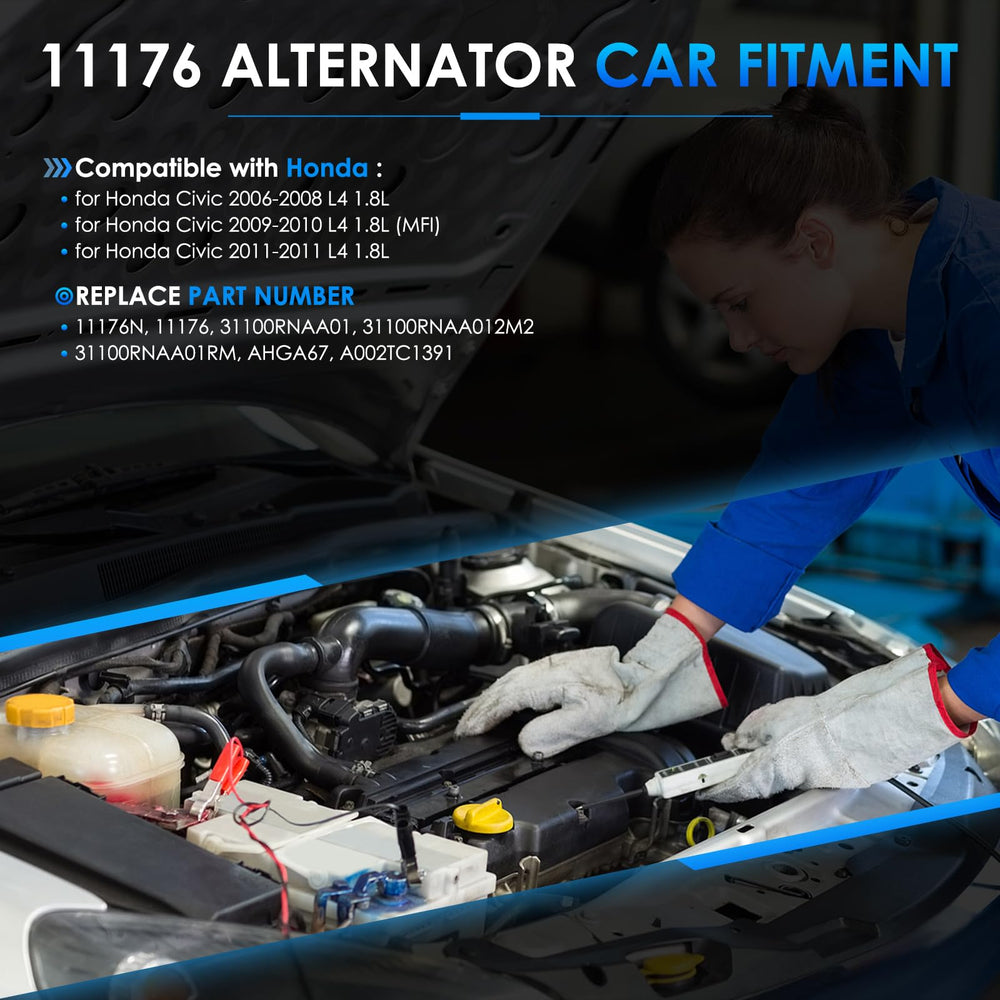 HAYIAUTO 11176N alternator rear view showing internal regulator and cooling features