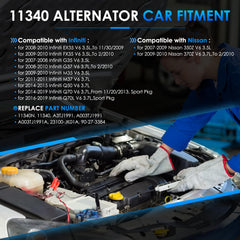 HAYIAUTO 11340N alternator side view showing durable housing
