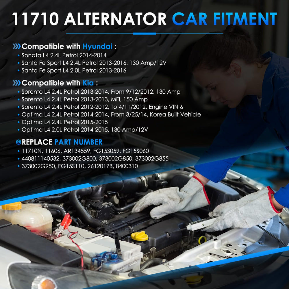 Hayiauto 11710N alternator rear view highlighting internal regulator for stable output