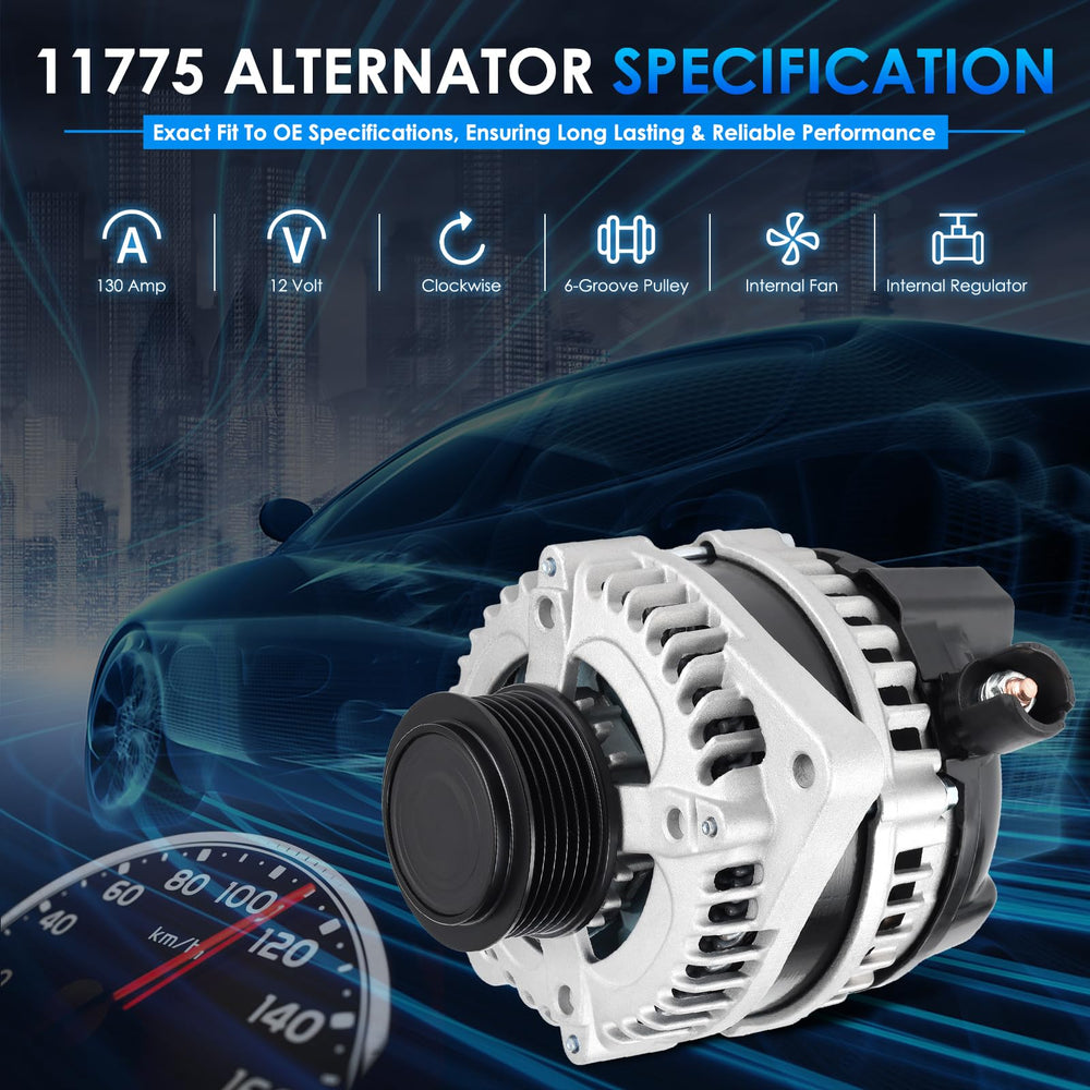 Hayiauto 11775 alternator left-side close-up emphasizes durable construction