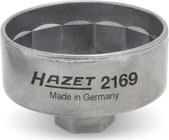 Hazet 2169 oil filter socket with 74.4 mm size and 14-flute grip