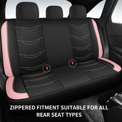 HChengkikz pink seat covers airbag-safe cutouts preserve safety features.