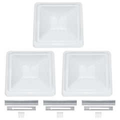 HECASA 14-inch RV roof vent cover front view protects from sun and rain