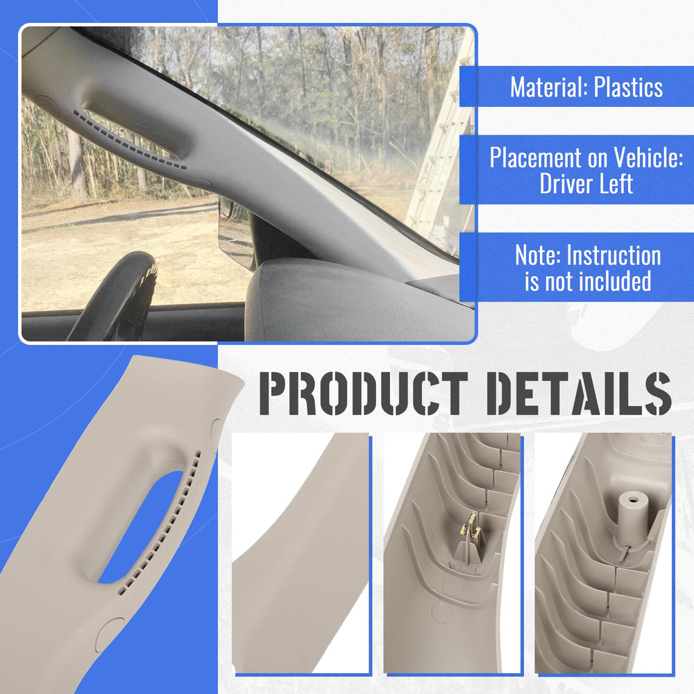 HECASA beige grab-handle trim with durable plastic finish.