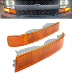 HECASA corner light on driver side with amber lens and chrome housing