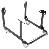 HECASA engine cradle stand with wheels supports Chevy small-block engines securely.
