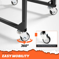 HECASA engine cradle stand features swivel casters for flexible workshop positioning.