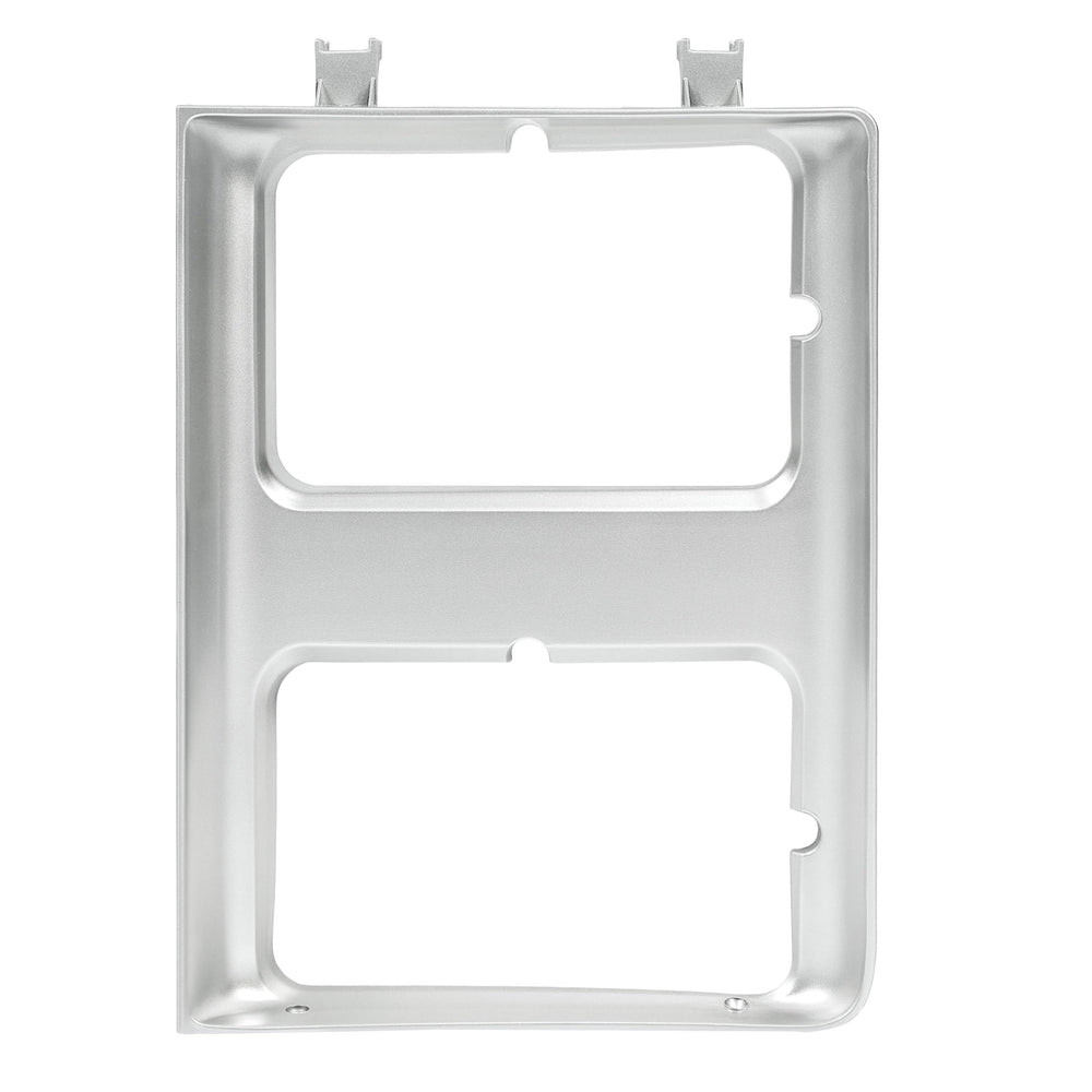 HECASA headlight bezel mounted on truck shows sleek silver finish.