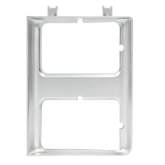 HECASA headlight bezel mounted on truck shows sleek silver finish.