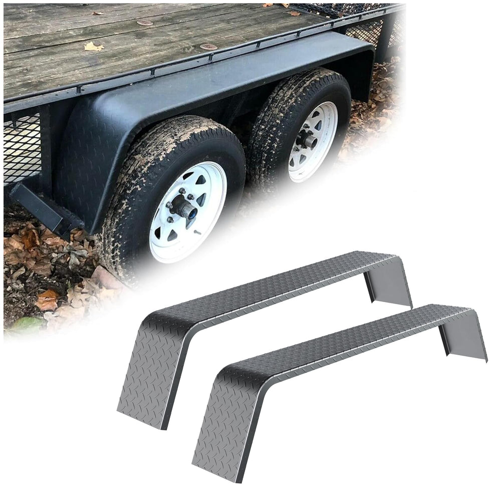 HECASA heavy-duty steel fender with diamond tread for 13-15 inch trailers