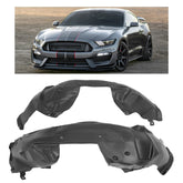 HECASA Mustang front inner fender liner LH close-up, durable debris protection.