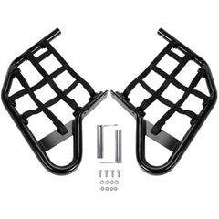 HECASA black nets on nerf bars for visibility and secure foot area