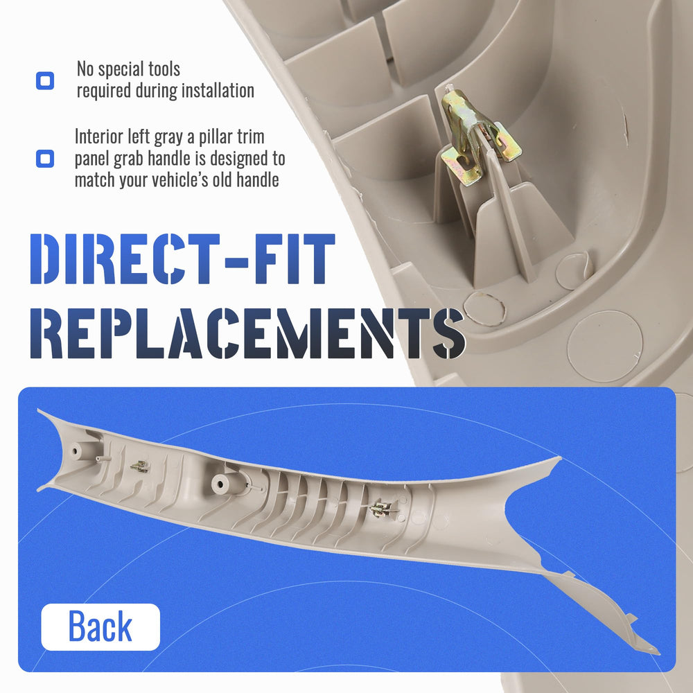 HECASA Ram A-pillar trim installation view showing direct-fit fitment.