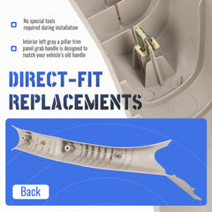 HECASA Ram A-pillar trim installation view showing direct-fit fitment.