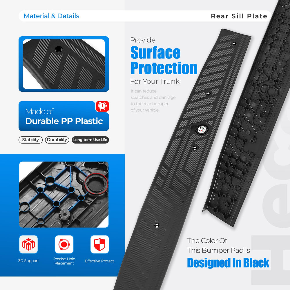 HECASA rear sill plate for E-Transit with black finish