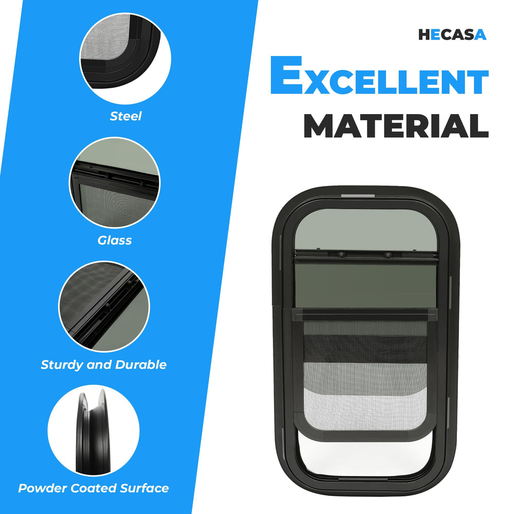 HECASA RV window 12x22 easy screw installation for quick setup