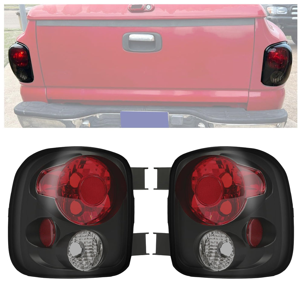 HECASA tail light pair with black housing and smoke lens enhances rear visibility.