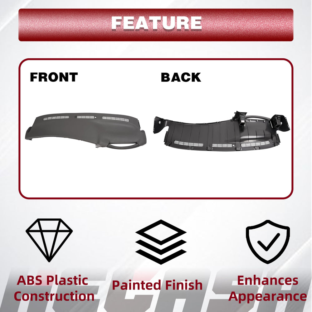 HECASA upper dashboard cap cover gray finish detail on cabin interior