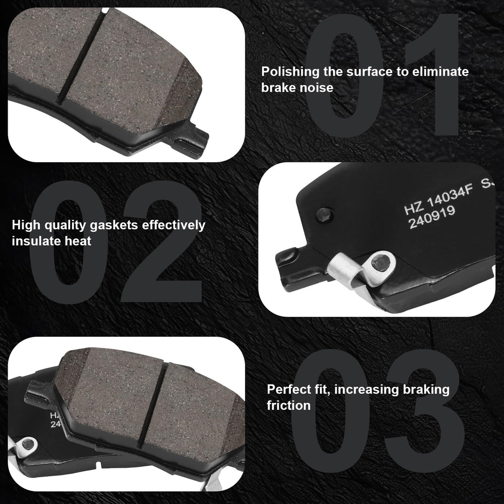 HECHENQICHE ceramic brake pads for Fiat 500X front view with reliable stopping capability