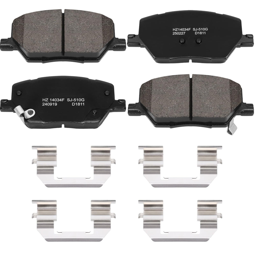 HECHENQICHE front ceramic brake pads kit for Jeep Compass and Fiat 500X, improves braking feel