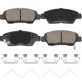 HECHENQICHE front ceramic brake pads with hardware for Honda Fit deliver quieter stopping.