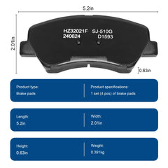 OE-fit HECHENQICHE D1593 ceramic pads ensure quiet braking across driving conditions.