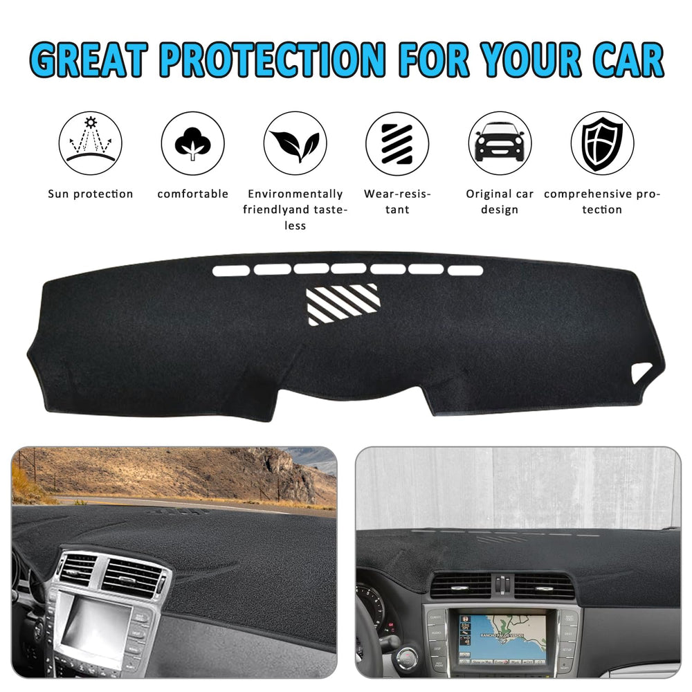 HEDAQI dash cover for Lexus IS250/IS350 prevents slipping and stays in place.