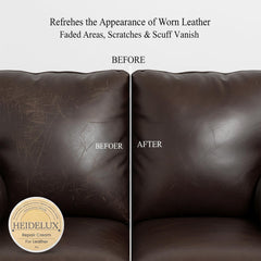 HEIDELUX Leather Restore Cream used on car seats for protection.