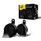 HELLA 011225831 trumpet horn kit with bracket, durable mounting for universal fit and reliable signaling.