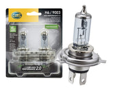 Hella 9003 2.0TB bulb closeup shows brighter illumination and improved road contrast.