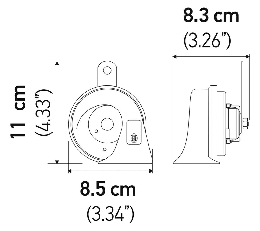 HELLA low-tone 400Hz horn for balanced audio warning