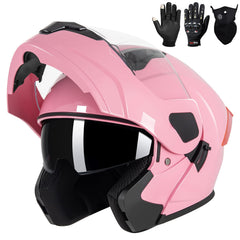 Helmelkin adult modular helmet front view with dual visor and airflow.