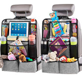 Helteko backseat organizer with 9 pockets keeps car essentials within reach.