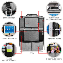 Helteko backseat organizer easy-install design fits most cars quickly.
