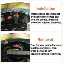 Hemrunk diesel tank cap vented assembly emphasizing leakproof design