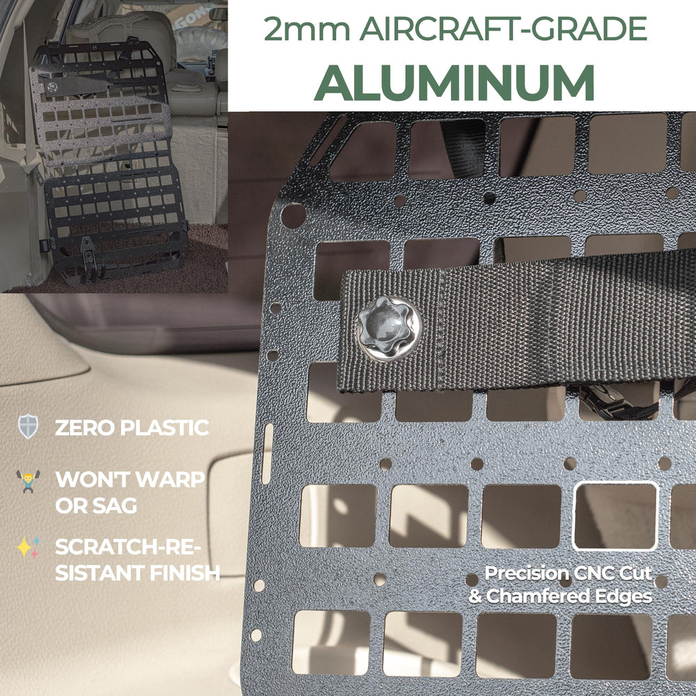 HEMSK DAYS aluminum MOLLE panel close-up showing construction