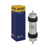 Hengst H355WK fuel filter front view, showcasing strong filtration for clean fuel delivery.