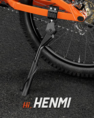 HENMI kickstand stays steady on varied terrains with increased base area.