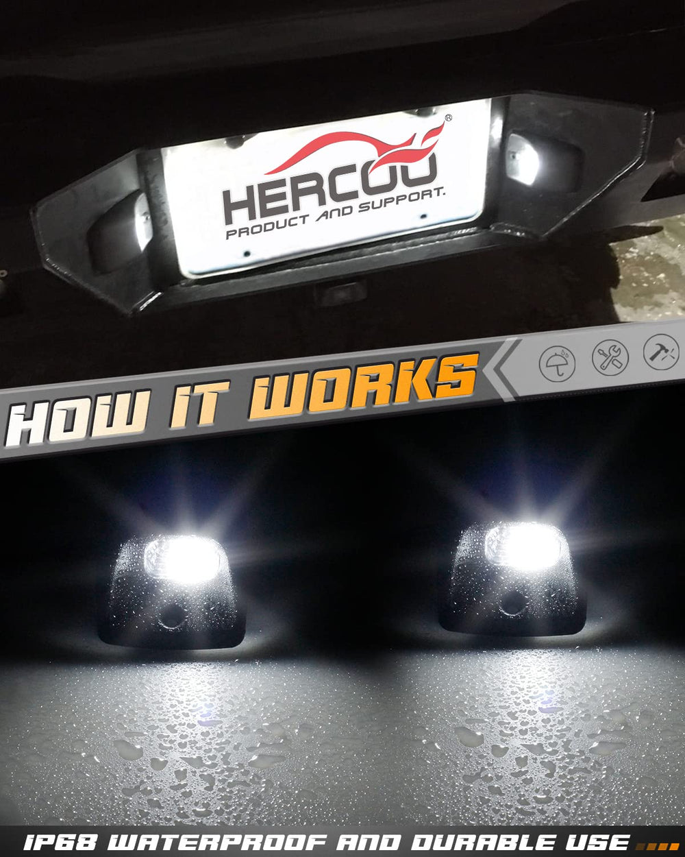 HERCOO 6000K white LED bulbs deliver crisp plate illumination