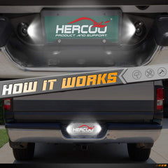 HERCOO IP68 waterproof license plate light withstands rain and dust.