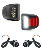 HERCOO LED license plate light with red OLED neon tube on Silverado 1500 for enhanced nighttime visibility.
